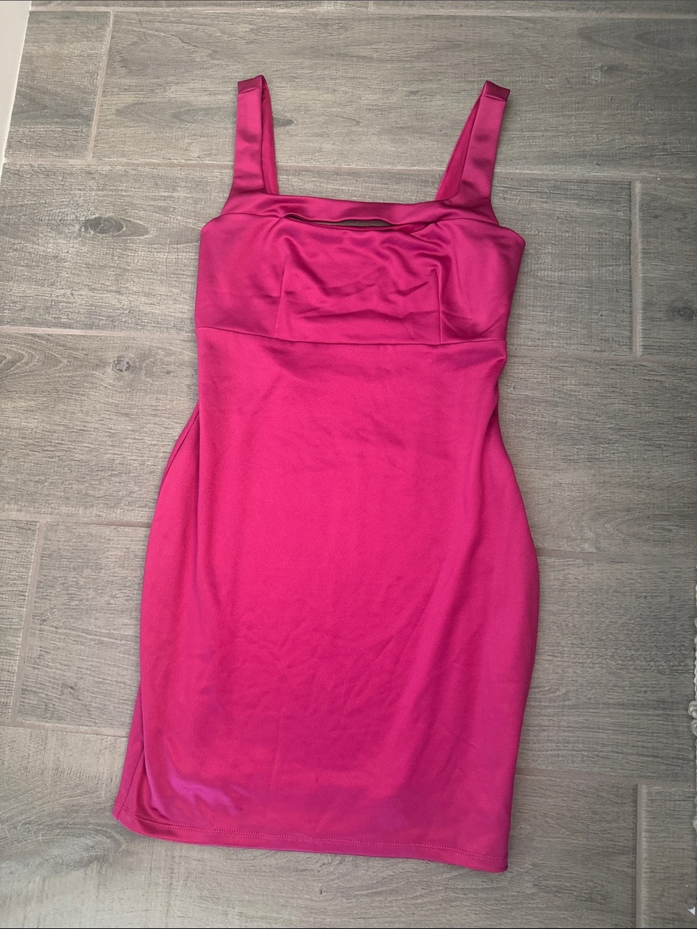 Guess Hot Pink Square-Neck Mini Dress - Picture 3 of 9
